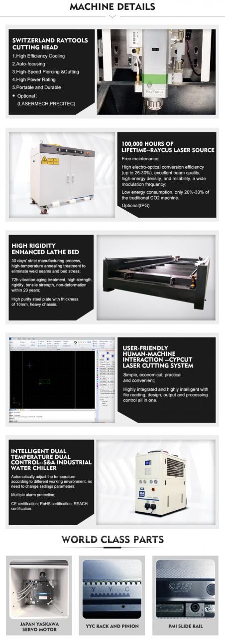 1kw 2kw 3kw 6kw Cnc Fiber Laser Cutting Machines For Stainless Steel Metal Sheet