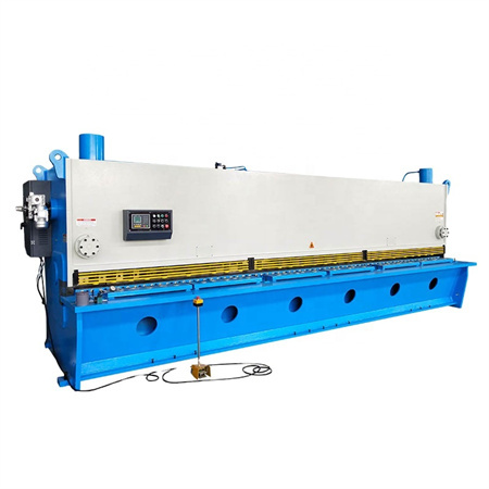 HAAS type hydraulic guillotine cnc shearing machine, equipped with E21S CNC system.