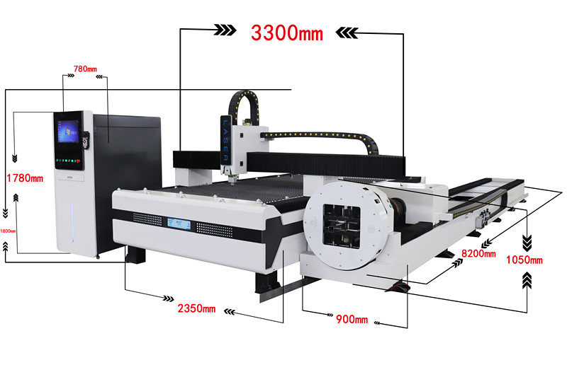 Rotary Cnc Metal Pipe Tube Sheet Laser Cutter 2000w Fiber Laser Cutting Machine